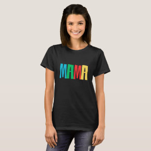 Bunte Minimal Mama Typografie T-Shirt