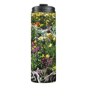 Bunte mittlere Sommer-Gärten Thermosbecher
