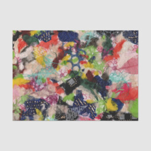 Bunte Mixed Media Pop Art Collage Seidenpapier