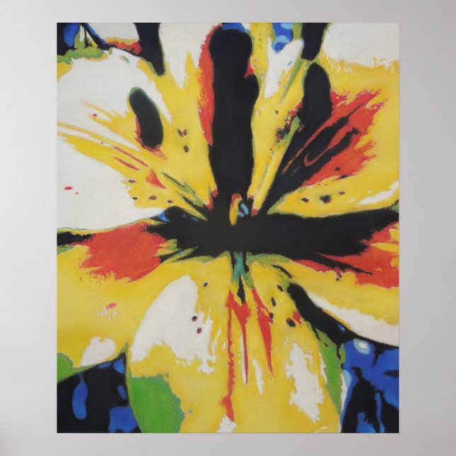 bunte moderne Blume abstrakte Kunst Poster (Vorne)