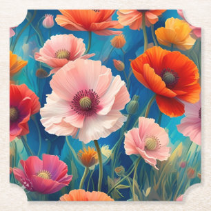 Bunte Mohnblumen Garten-47569 Untersetzer