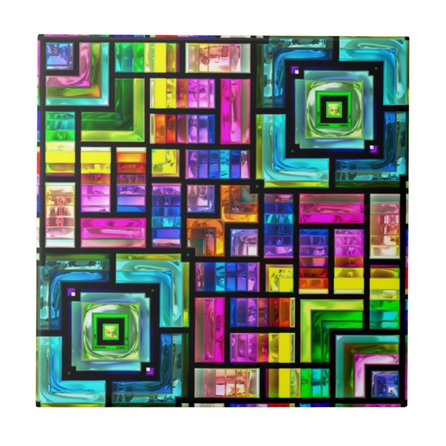 bunte Mosaikfliese Fliese (Vorderseite)