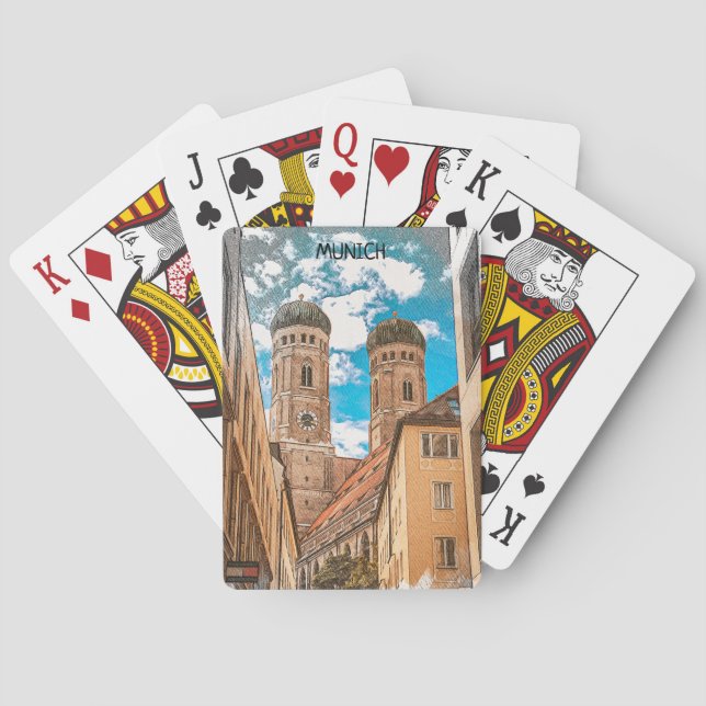 Bunte München Deutschland Frauenkirche Spielkarten (Rückseite)
