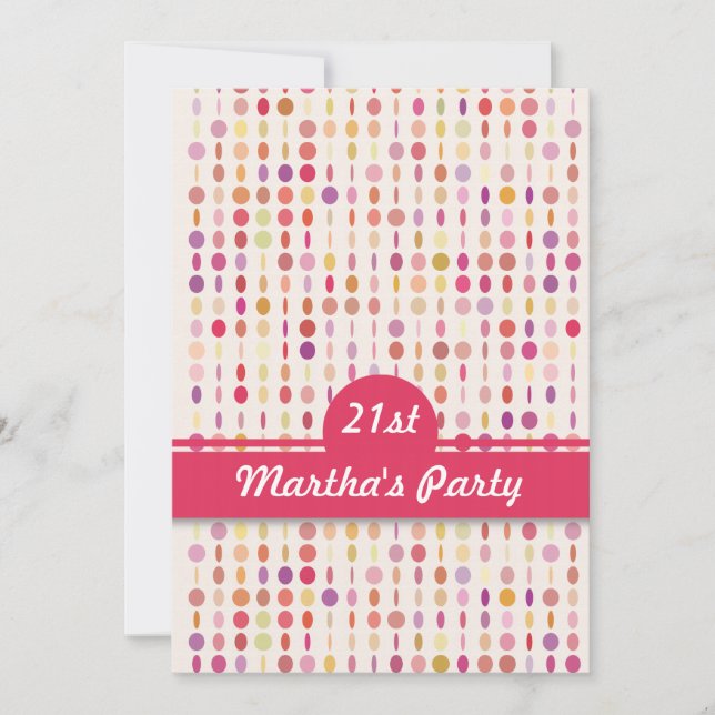 Bunte Münzen Einladung zum Geburtstag (Vorderseite)