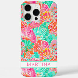 Bunte Muscheln Monogramm iPhone 16 Pro Max Hülle