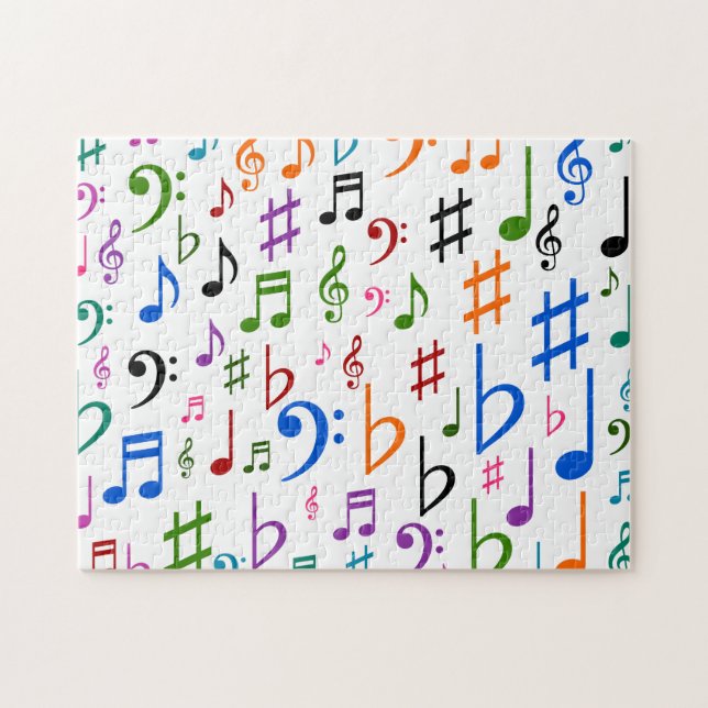 Bunte musikalische Anmerkungen und Symbole (Horizontal)