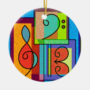 Bunte MusikClefs 2 versahen Kunst Keramik Ornament