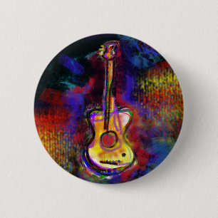 bunte Musikgitarre Button