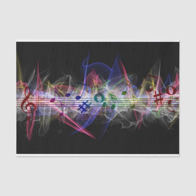 Bunte Musiknote musikalisch Seidenpapier (Vorderseite)