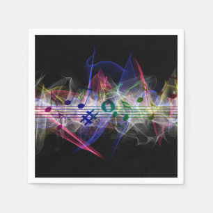 Bunte Musiknote musikalisch Serviette