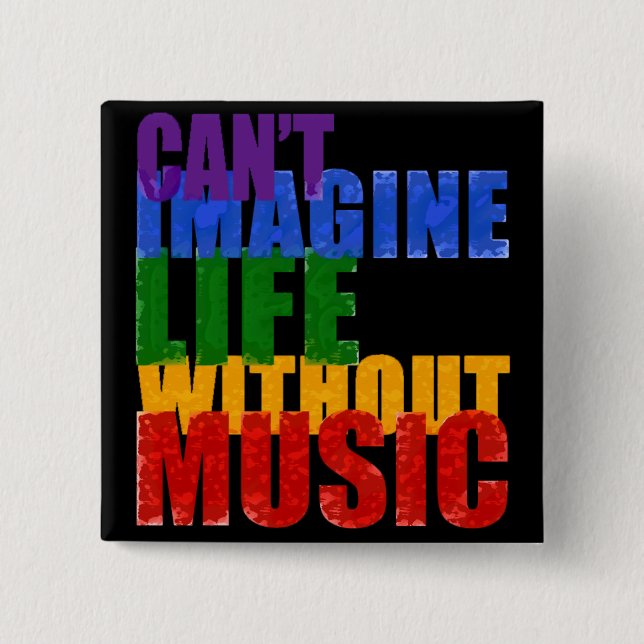 bunte Musiktypografie Button (Vorderseite)