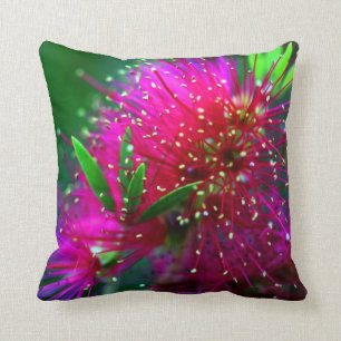 Bunte Natur-heißes Rosa-grüne mit BlumenneonBlum Kissen