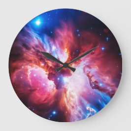 Bunte Nebelgalaxie Weltraum Sterne Kosmisches Univ Große Wanduhr