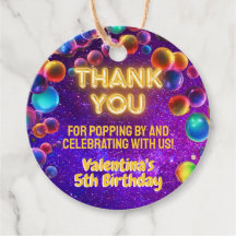 Bunte Neon Glow Bubble Geburtstagsparty Danke