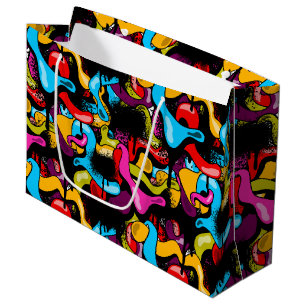 Bunte Neon-Graffiti-Hip-Hop- Street-Art Große Geschenktüte