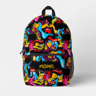 Bunte Neon-Graffiti-Hip-Hop- Street-Art-Kinder Bedruckter Rucksack
