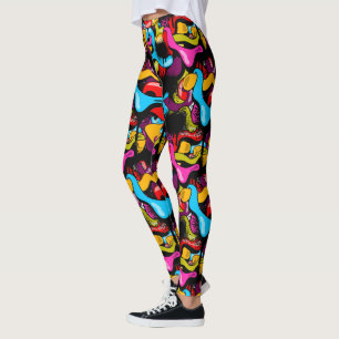 Bunte Neon-Graffiti-Hip-Hop- Street-Art Leggings