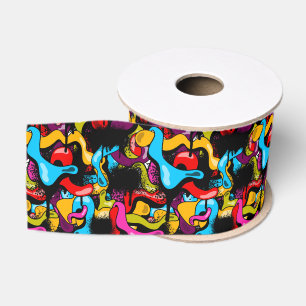 Bunte Neon-Graffiti-Hip-Hop- Street-Art Ripsband