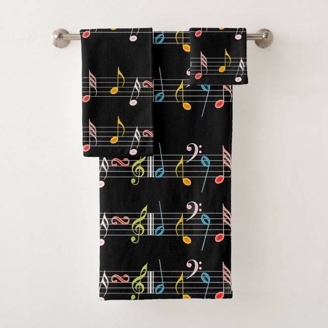 Bunte Noten und Anmerkungen Badhandtuch Set (Insitu)