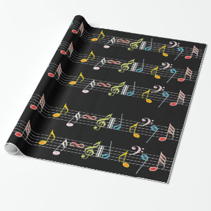 Bunte Noten und Anmerkungen Geschenkpapier