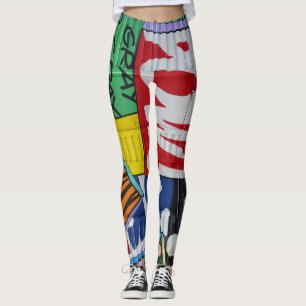 BUNTE NYC GRAFFITI-KRIEGSGEFANGEN-LEGGINGS LEGGINGS