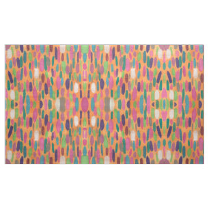 Bunte orange Brushstrokes-Bohemisches Druck-Gewebe Stoff