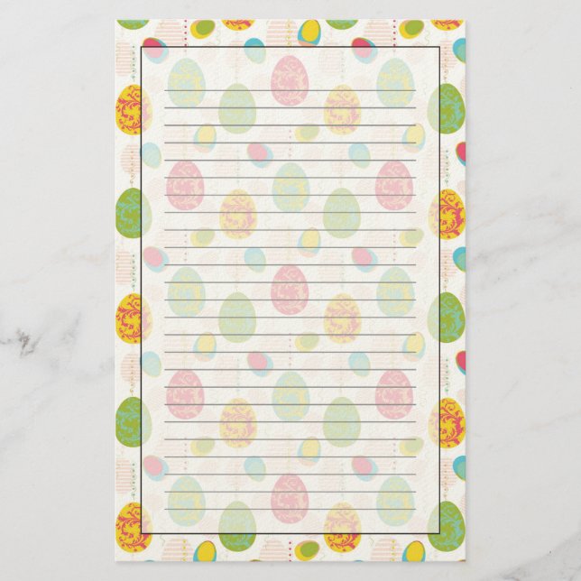 Bunte Oster-Eier-Muster Briefpapier (Vorderseite)