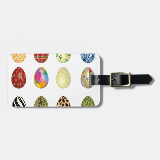 bunte Ostereier Gepäckanhänger (Vorderseite horizontal)