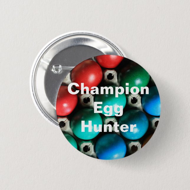 Bunte Ostereier in Karton Button (Vorne & Hinten)