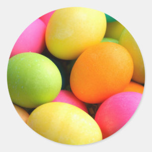 Bunte Ostereier Runder Aufkleber
