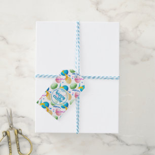 Bunte Ostereier und Paint Splash Geschenkanhänger