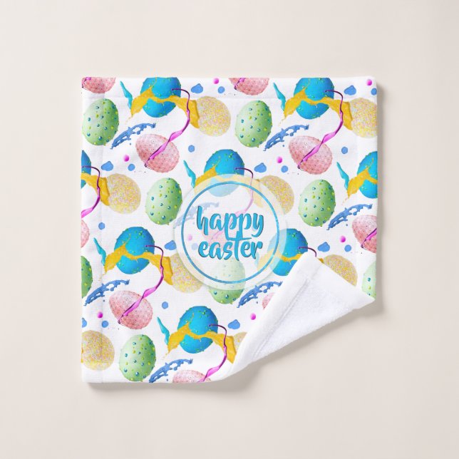 Bunte Ostereier und Paint Splash Waschlappen (Waschlappen)