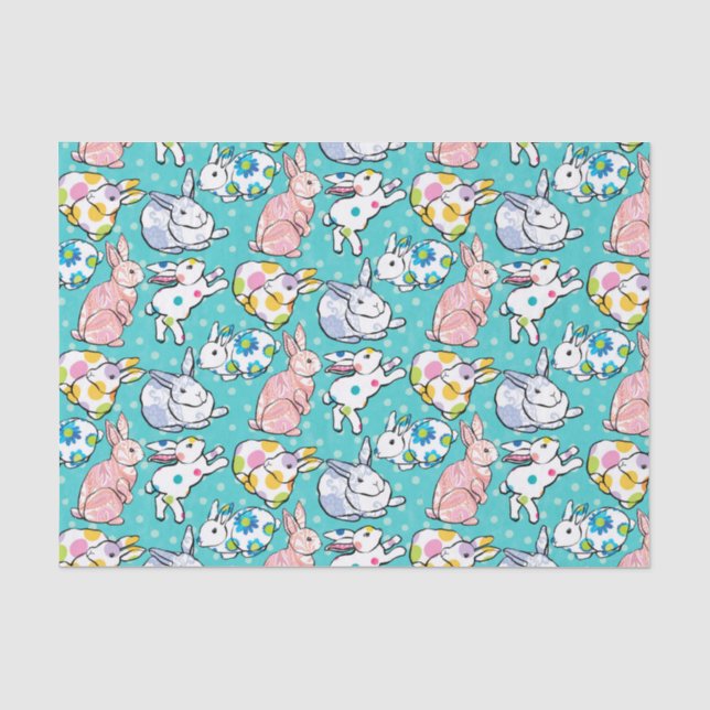 Bunte Osterhasen Seidenpapier (Vorderseite)