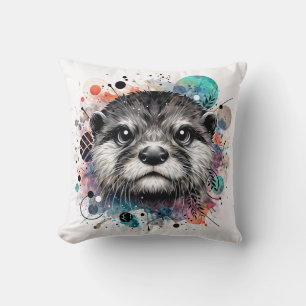 Bunte Otter-Gesichtskunst Kissen