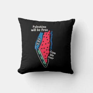 bunte Palästina Wassermelone Karte Grafikdesign Kissen