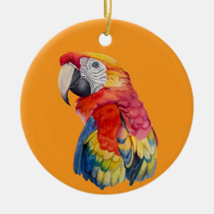 Bunte Papageien-Wasserfarben-Illustration Keramik Ornament