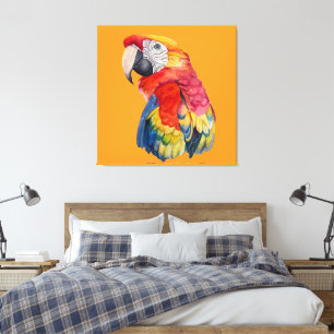 Bunte Papageien-Wasserfarben-Illustration Leinwanddruck