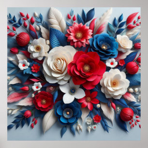 🌸 Bunte Papierblumendekoration Für Bastelfreunde Poster