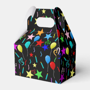 Bunte Party-Ballons und Sterne Geschenkschachtel
