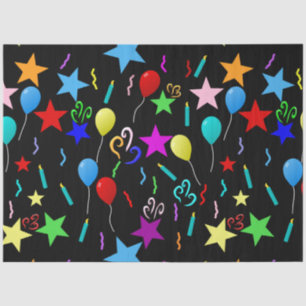 Bunte Party-Ballons und Sterne Seidenpapier