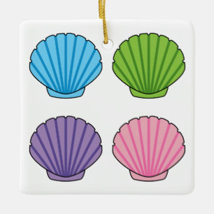 Bunte Pastell-Muschelpackung Keramikornament
