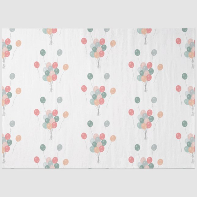 Bunte Pastell Party Balloons Seidenpapier (Vorderseite)