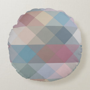 bunte pastellgeometrische rundes kissen