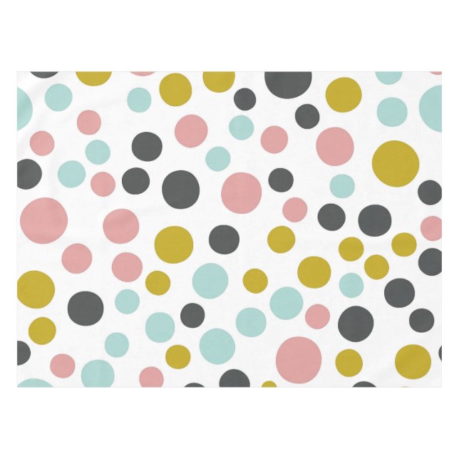 Bunte Pastelltischdecke der Tupfen-| Tischdecke (Vorderseite (Horizontal))