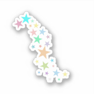 Bunte Pastelstars Aufkleber