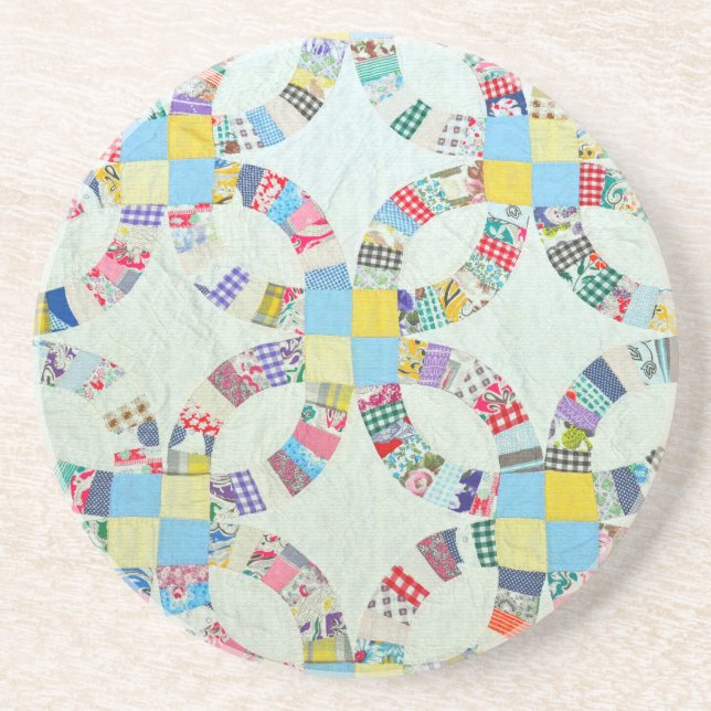 Bunte Patchworksteppdecke Getränkeuntersetzer (Vorne)