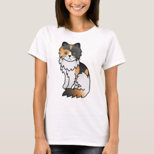 Bunte Perser Süße Zeichentrick-Katzen-Illustration T-Shirt