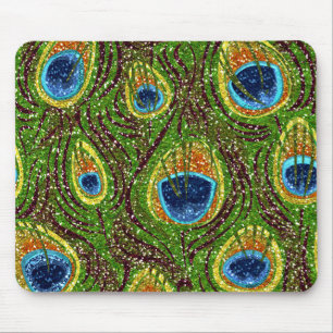 Bunte Pfauenfeder-Muster Mousepad
