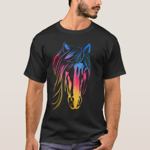 Bunte Pferd Reiten Pferderennen Pferd T-Shirt
