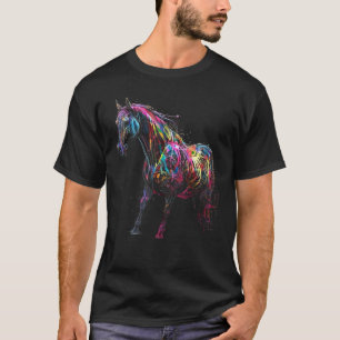Bunte Pferdekunst Tiermotiv Pferd T-Shirt